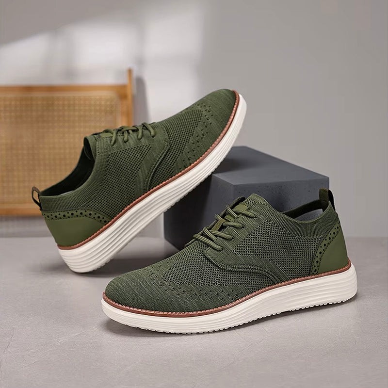 Italian Leisure Shoes | Men's Casual Lace-Up Sneakers With Breathable Mesh | Viretti Milano
