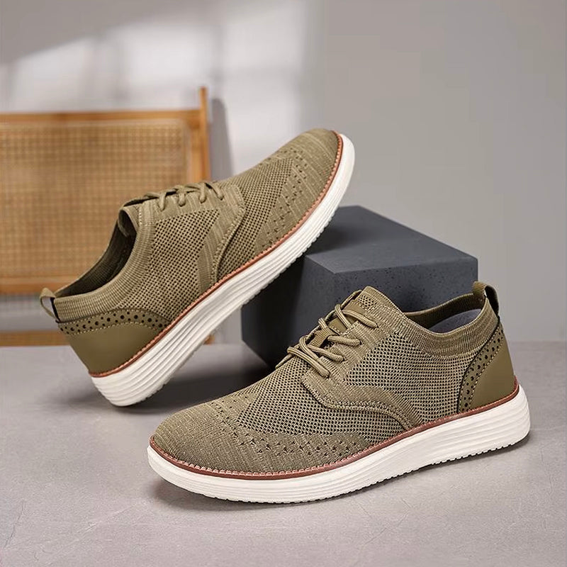 Italian Leisure Shoes | Men's Casual Lace-Up Sneakers With Breathable Mesh | Viretti Milano
