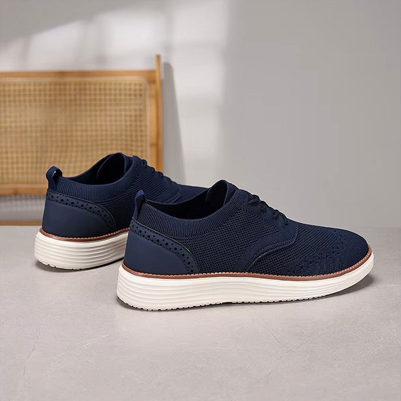 Italian Leisure Shoes | Men's Casual Lace-Up Sneakers With Breathable Mesh | Viretti Milano