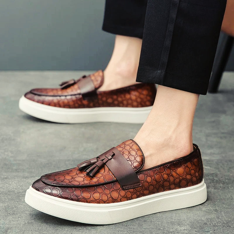Italian Leather Loafers | Premium Slip-On Tassel Shoes | Viretti Milano