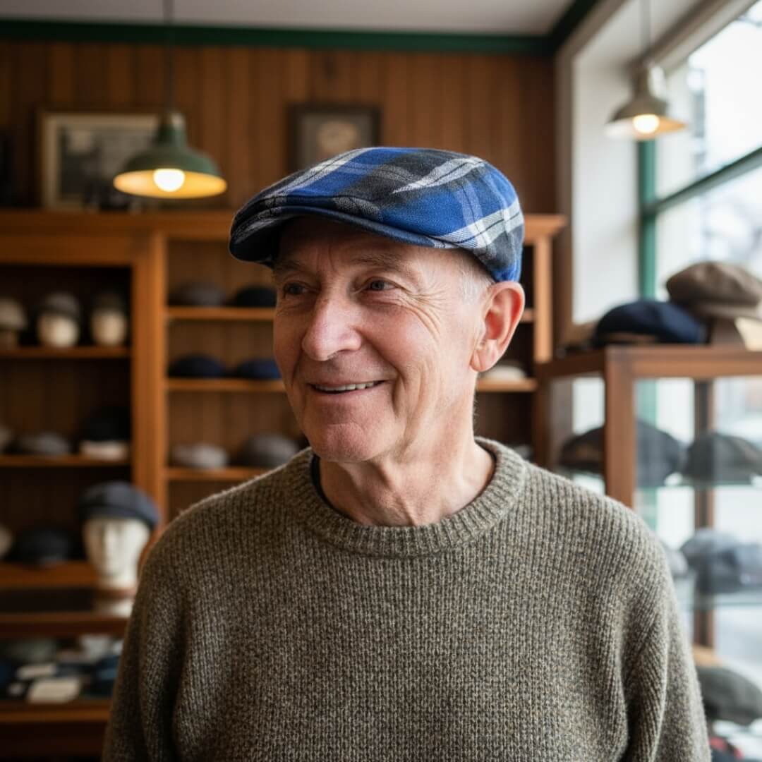 Plaid Cotton Flat Cap | Lightweight Breathable Headwear