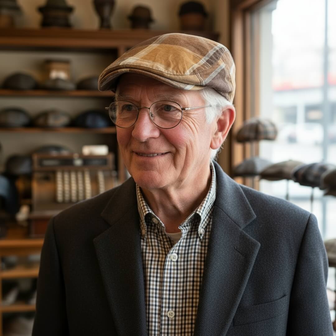 Plaid Cotton Flat Cap | Lightweight Comfort