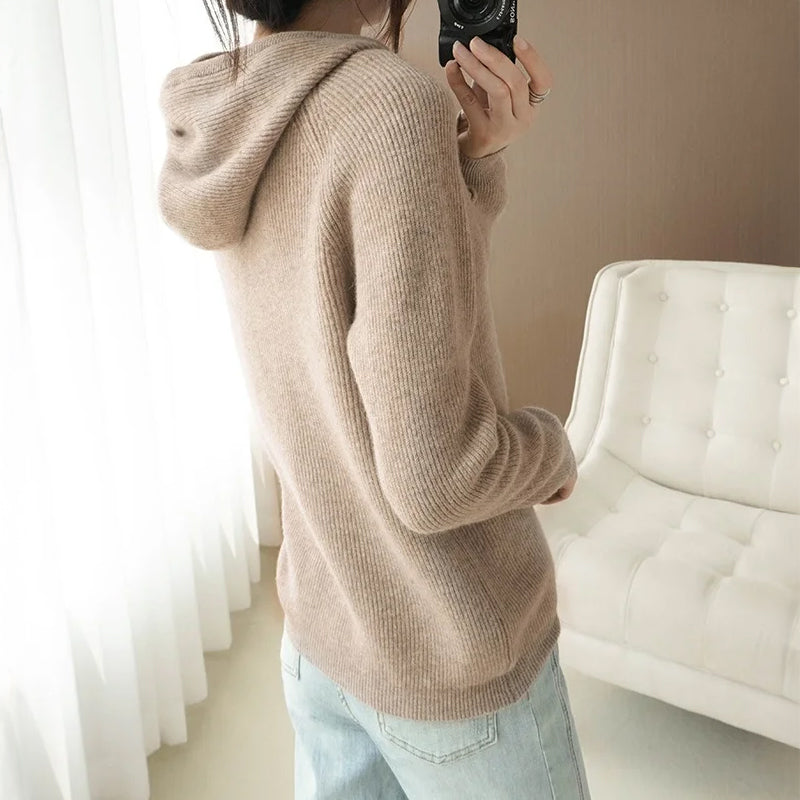 Ribbed Hoodie - Relaxed Knit