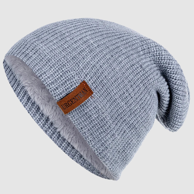 Slouchy Knit Beanie – Fleece Lined Warmth