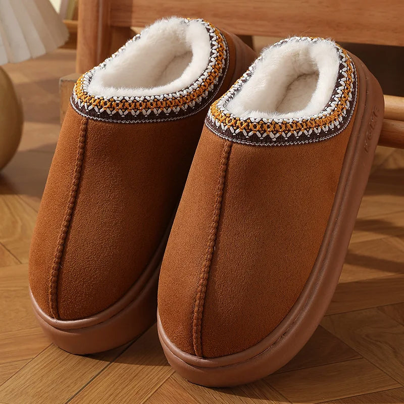 Plush Platform Slippers – Faux Suede Clogs