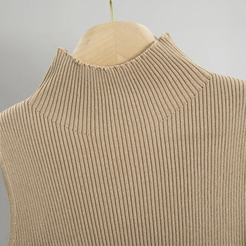 Amber Knit Set – Cozy Sleeveless Top & Skirt