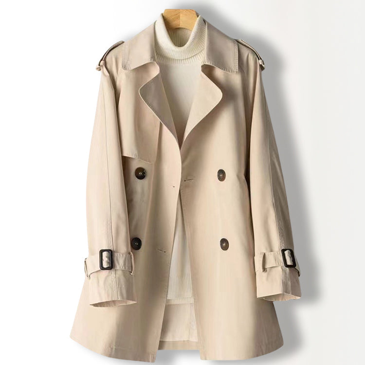 Chic Trench Coat | Functional Cuff Straps