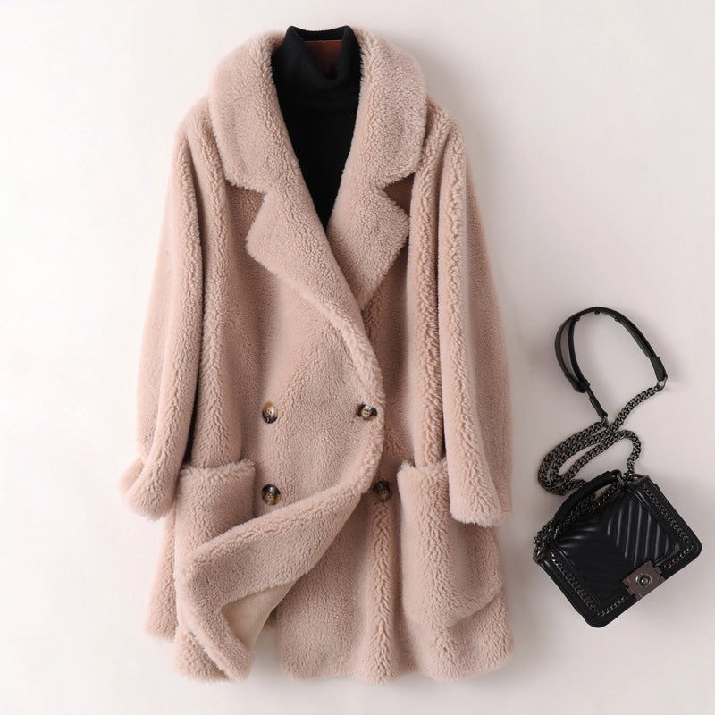Shearling Coat Oversized Luxury Winter