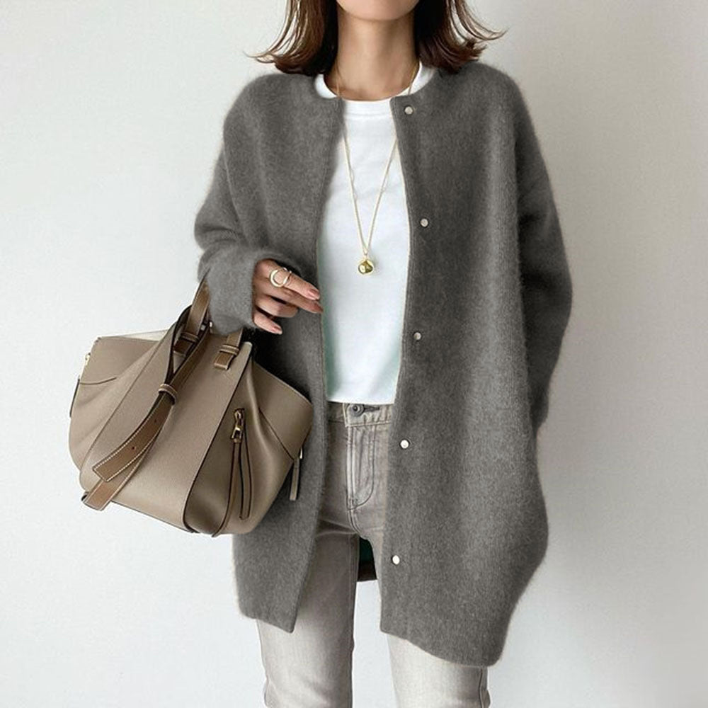Wool Cardigan – Luxe Suede Trim