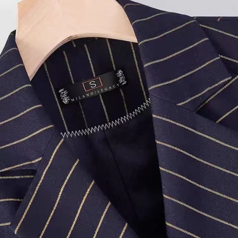 Regal Stripe Set Sophisticated Power Suit