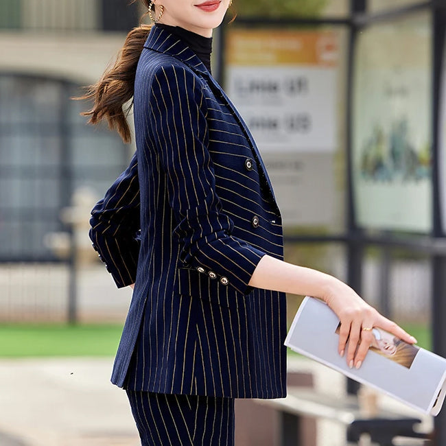 Regal Stripe Set Sophisticated Power Suit