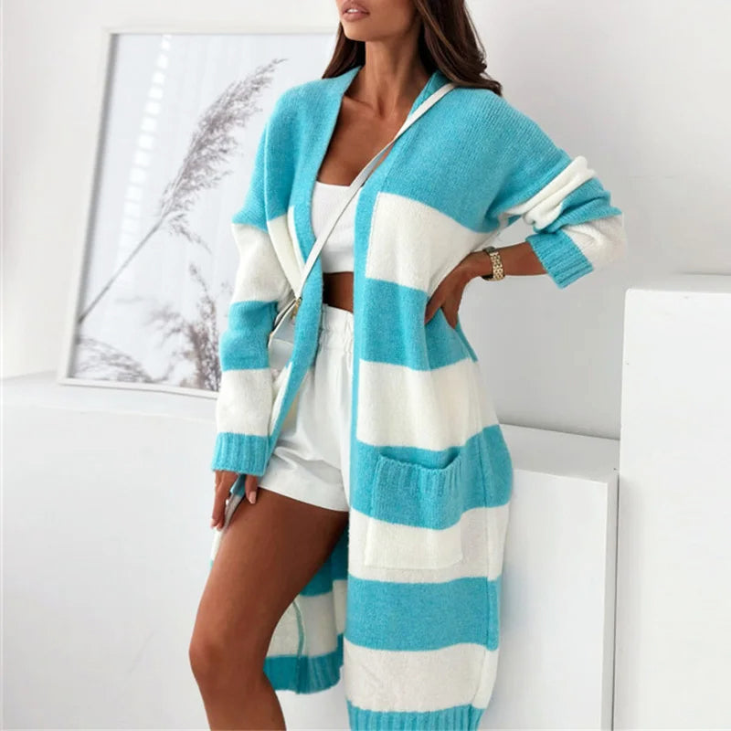 Striped Cardigan Relaxed Knitwear Viretti
