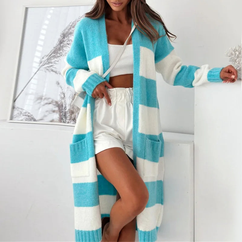 Striped Cardigan Relaxed Knitwear Viretti
