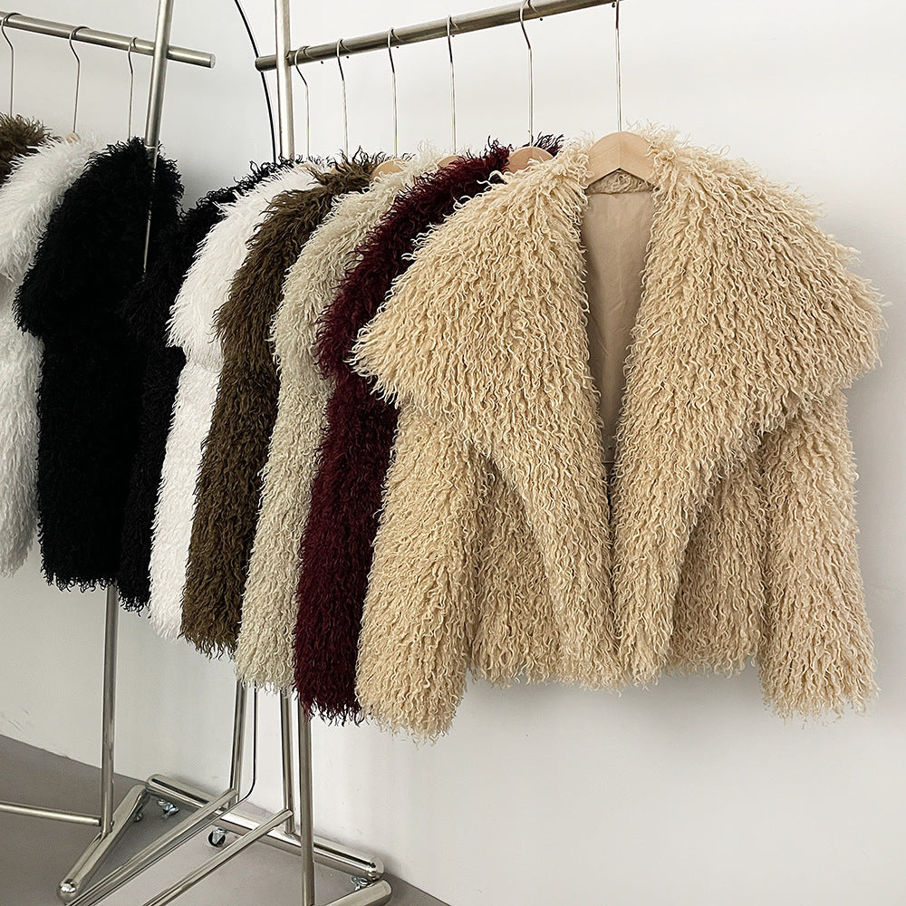 Faux Fur Coat Cozy Curl Vegan