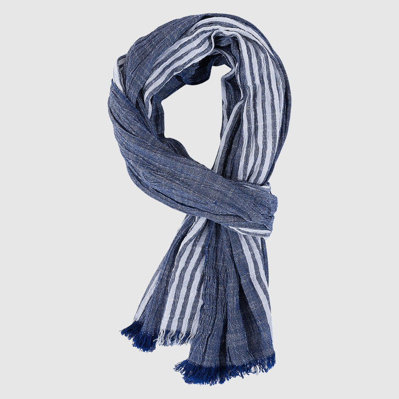 Lightweight Striped Scarf – Elegant Fringe Wrap