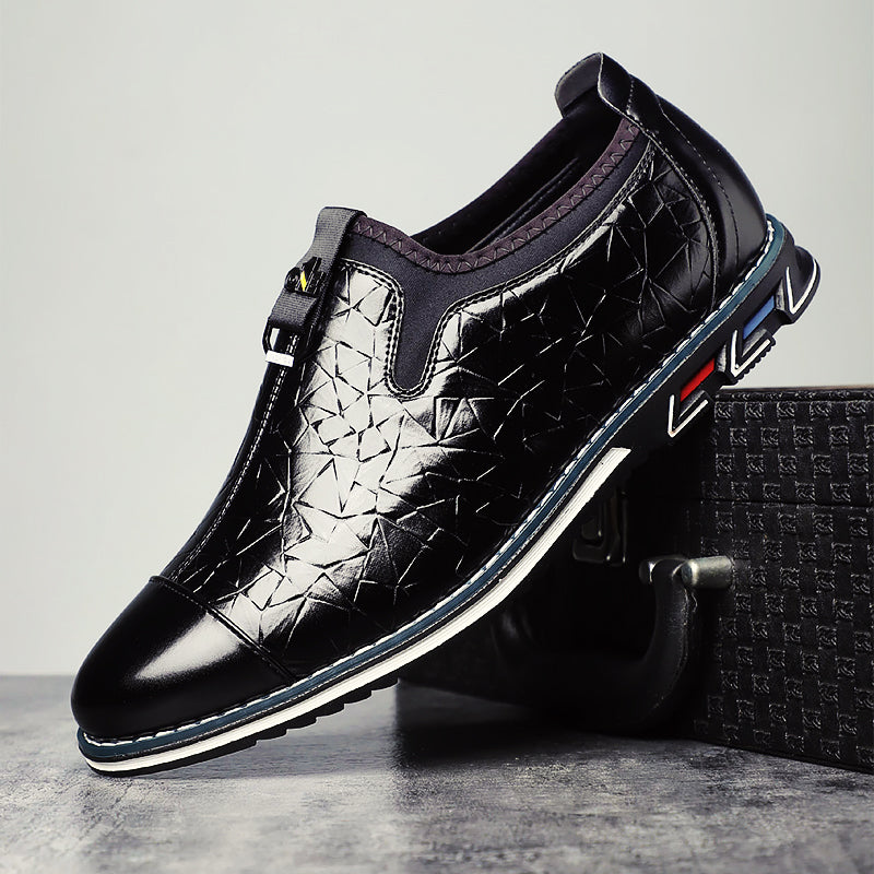 Italian Edge Loafers | Lightweight Geometric Pattern Shoes