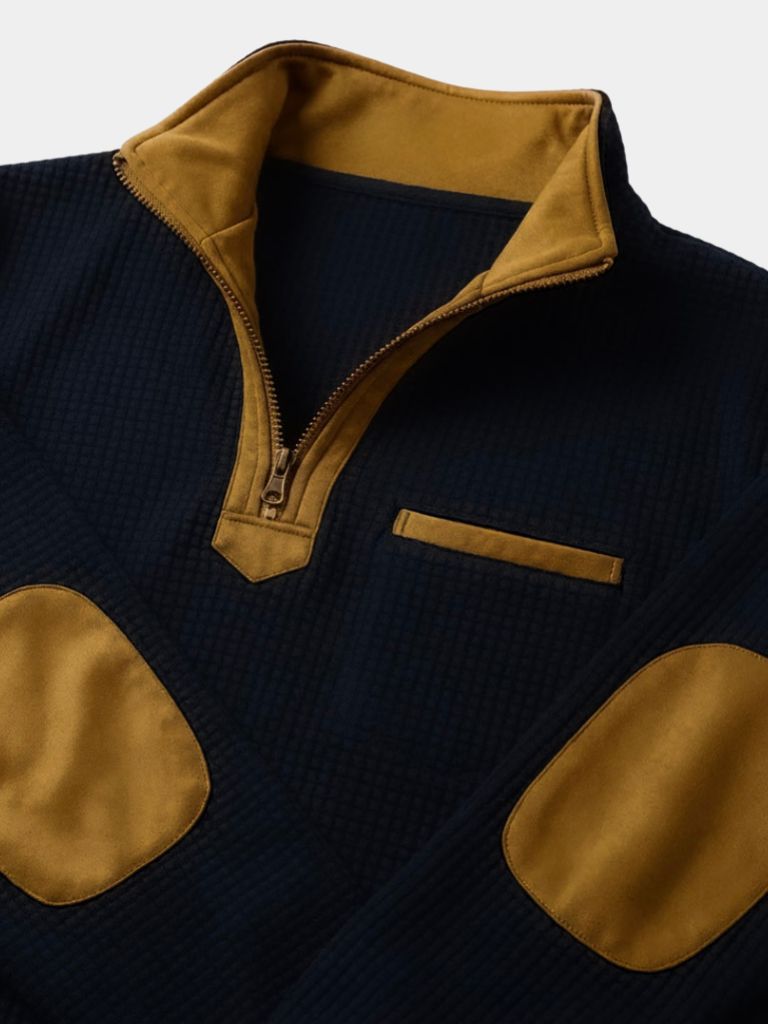 High Collar Pullover – Quarter Zip Sweater, Structured Fit