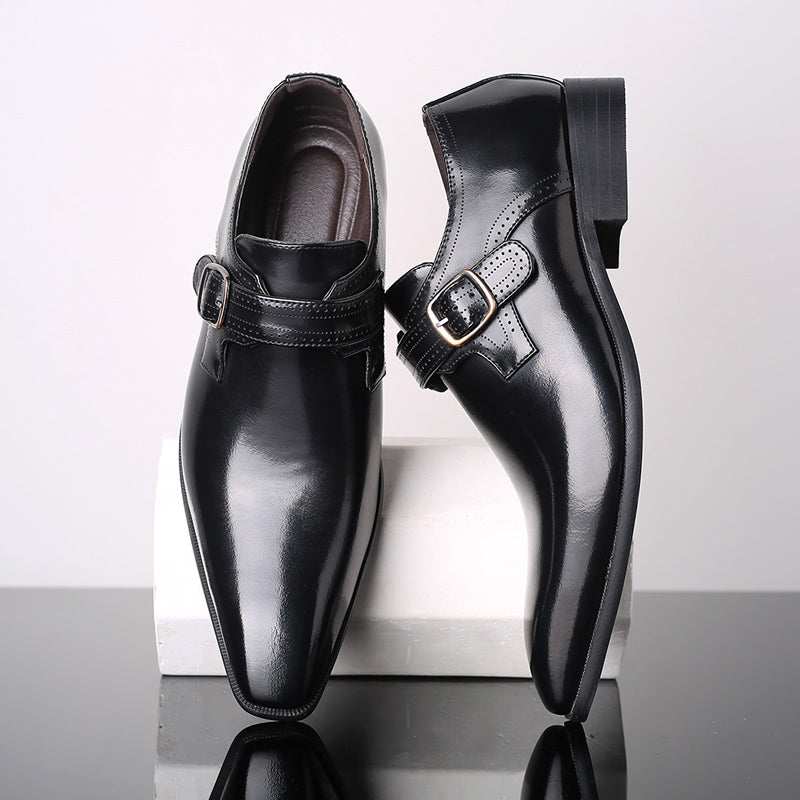 Lacquered Monk Shoes | Willow Finish Men's Formal Shoes with Elegant Buckle | Viretti Milano