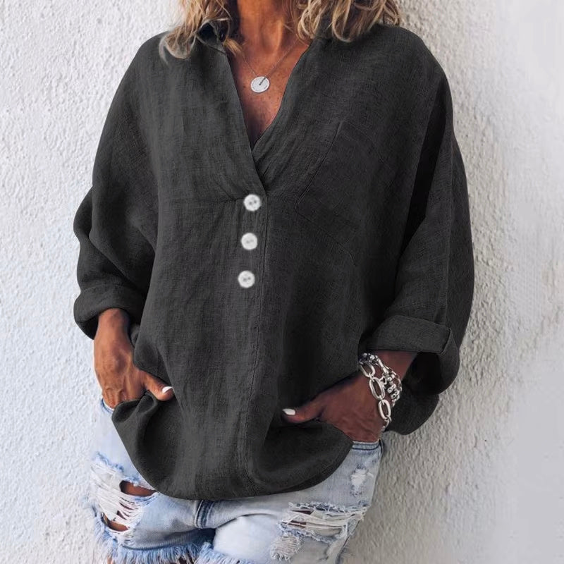 Linen Blouse Oversized Relaxed Fit