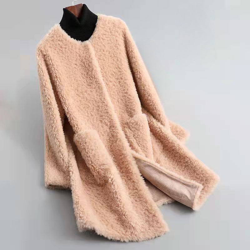 Velvet-Soft Shearling Coat – Plush Winter Warmth