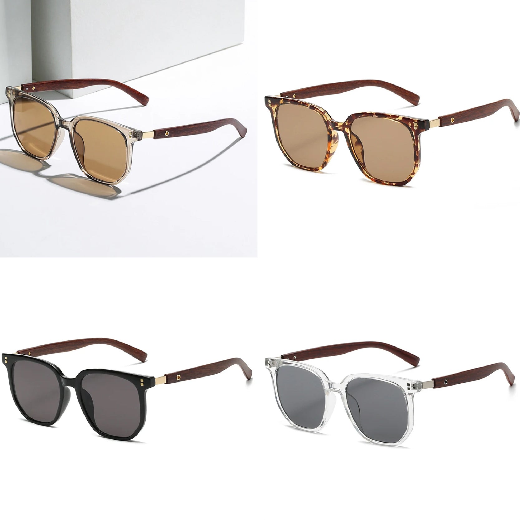 Vintage Woodgrain Sunglasses | UV400 Protection Glasses
