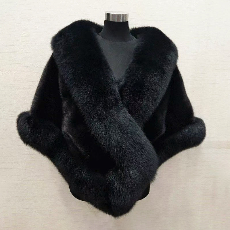 Faux Fur Cape Scarf – Sculpted Collar Wrap