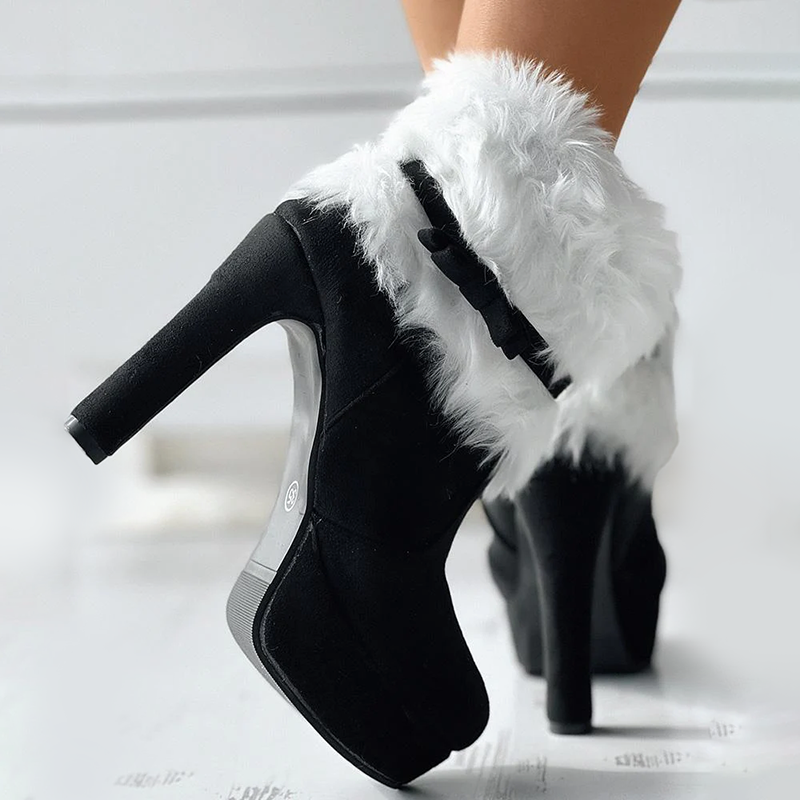 Women's High Heel Boots – Festive Bow Accent