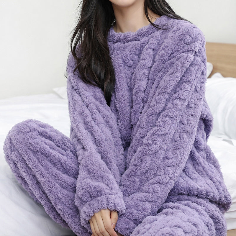 Women's Fleece Pajamas – Cozy Long Sleeve Set