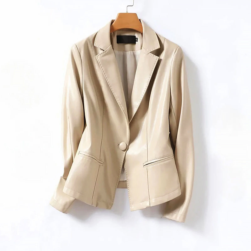 Women Leather Blazer – Genuine Tailored Jacket