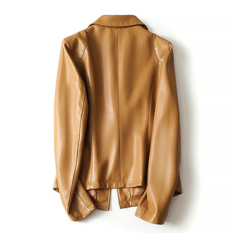 Women Leather Blazer – Genuine Tailored Jacket