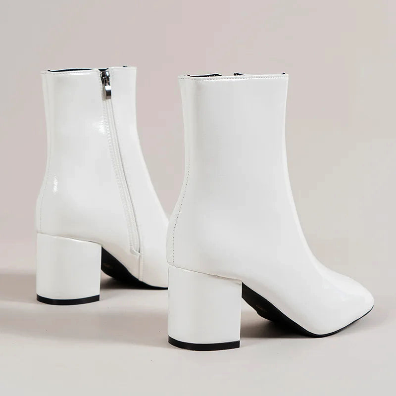Women's Ankle Boots | PU Leather Block Heel