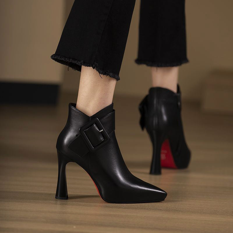 Women High Heel Boots – Buckle Strap Ankle