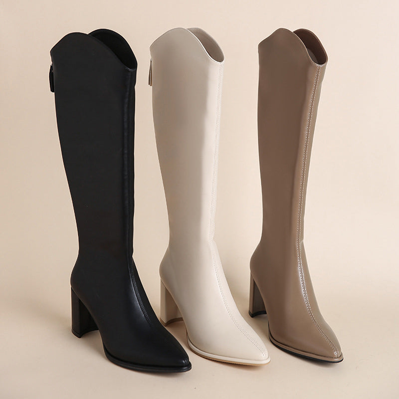 Women's Knee-High Block Heel Boots