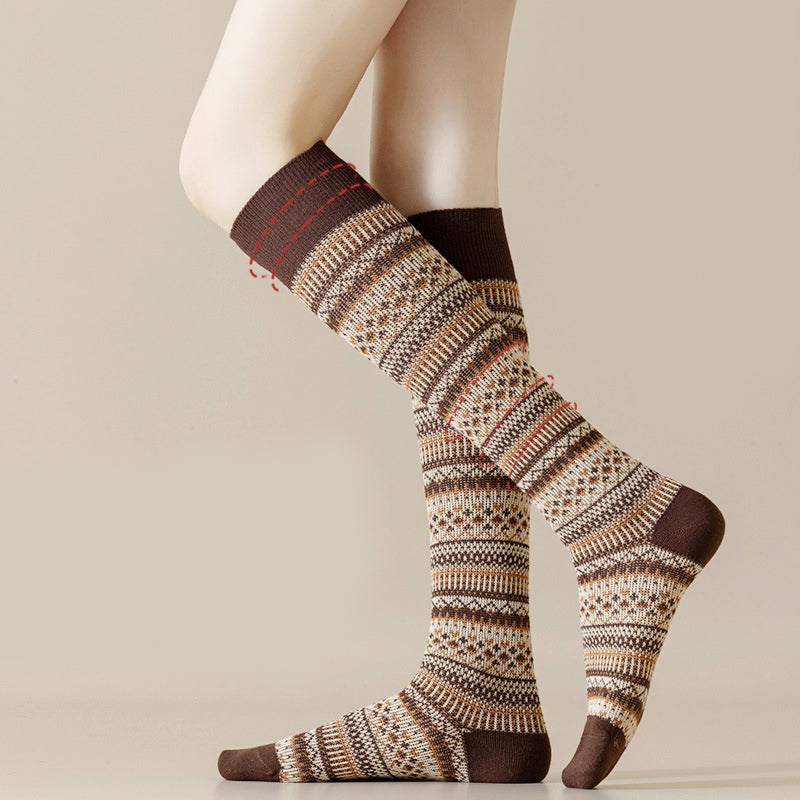 Women Knee-High Socks | Warm Cotton Blend