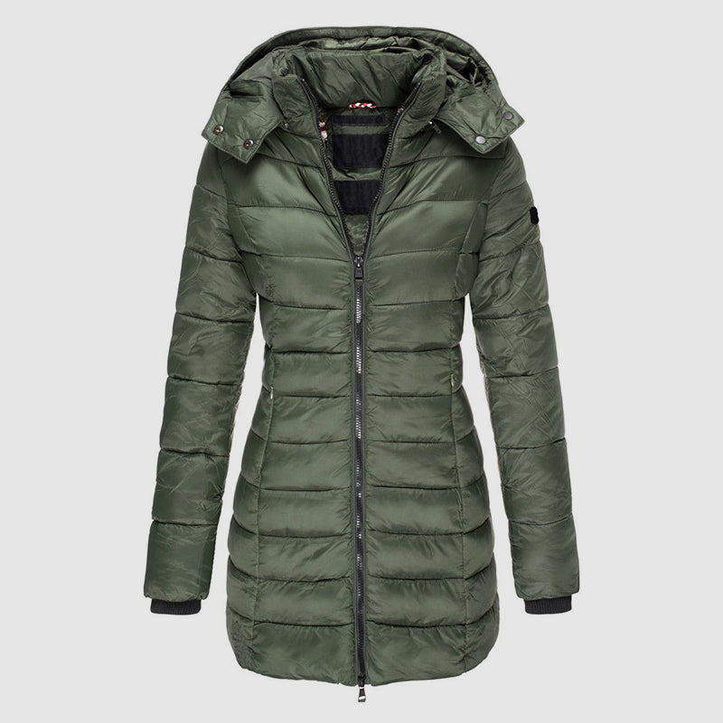 Women's Puffer Jacket - Lightweight Insulated Hooded Coat