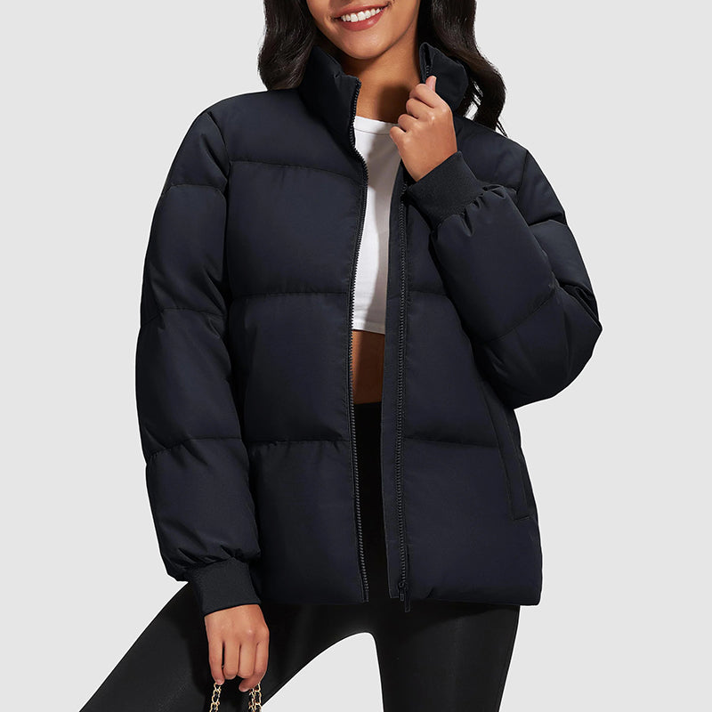 Women's Down Puffer Jacket | Water-Resistant Mid-Length Coat