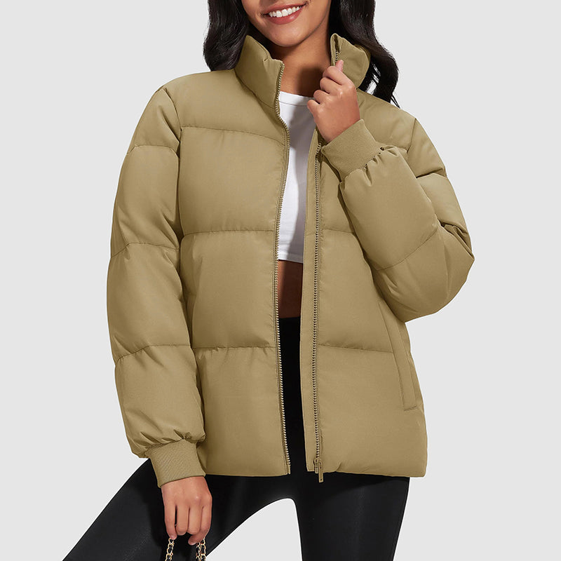 Women's Down Puffer Jacket | Water-Resistant Mid-Length Coat