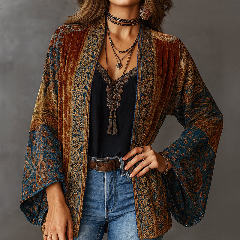 Velvet Boho Cardigan – Relaxed Fit
