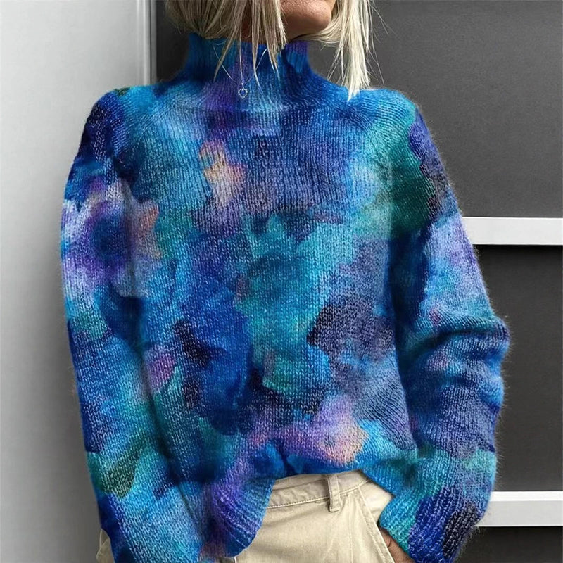 Patterned Turtleneck Sweater - Viretti Milano