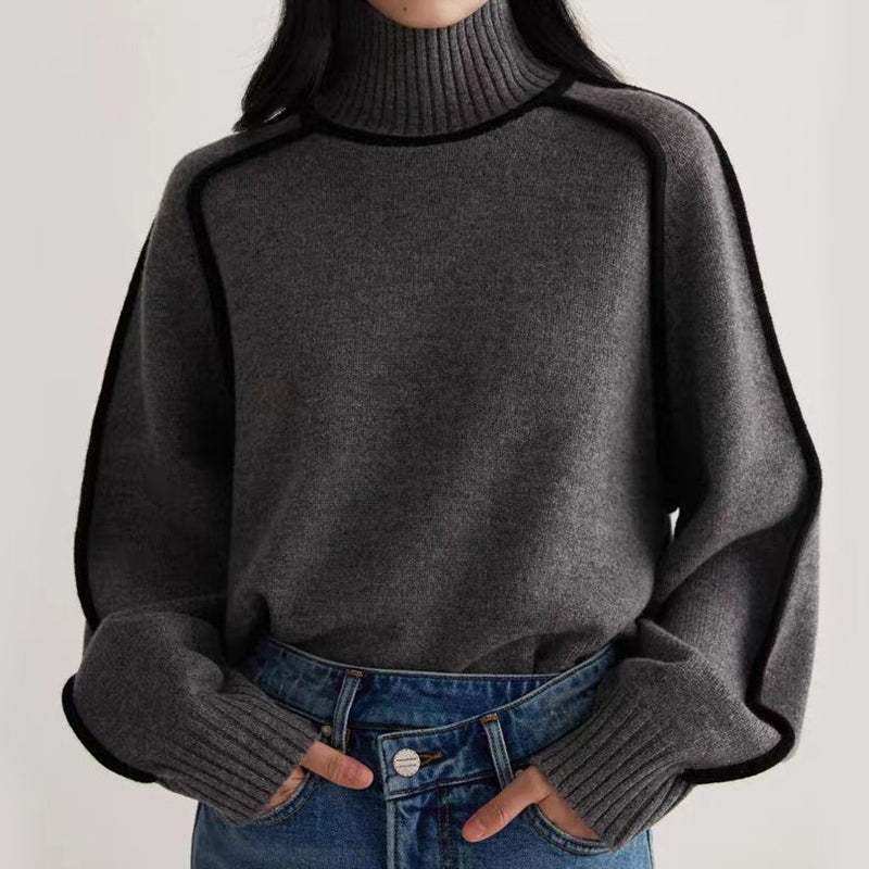 Women's Turtleneck Sweater – Relaxed Fit Knit
