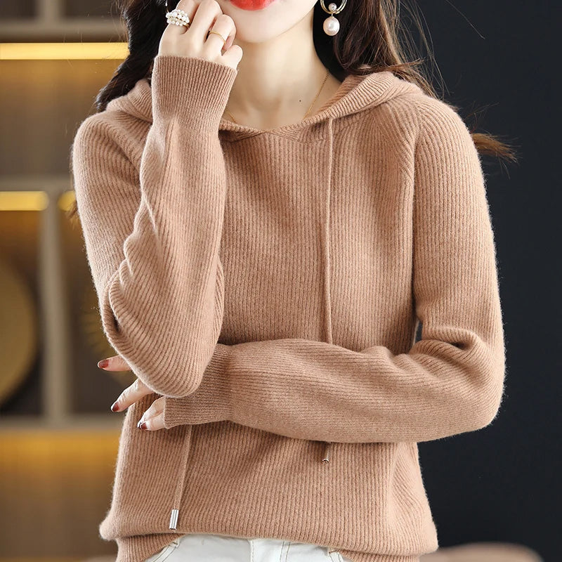 Cashmere Wool Sweater | Relaxed Fit Hoodie