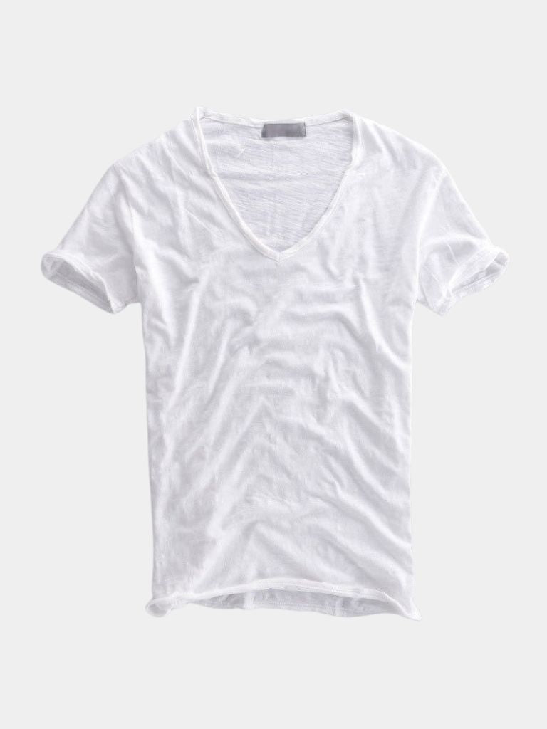 Linen V-Neck Shirt – Classic Fit