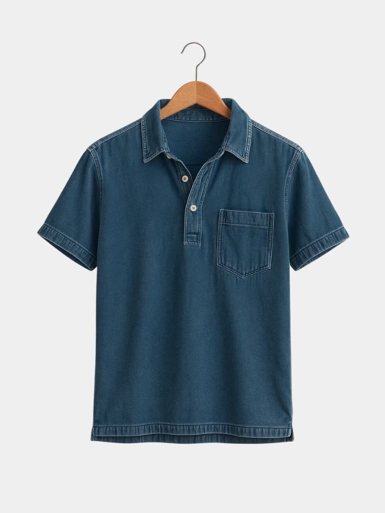 Blue Polo Shirt Classic Collar