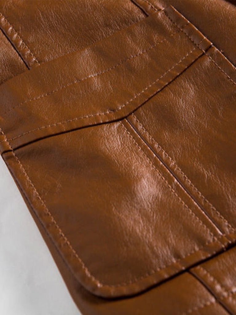 Caramel Leather Jacket - Viretti Milano