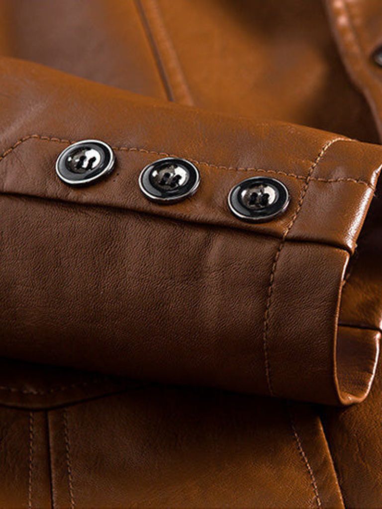 Caramel Leather Jacket - Viretti Milano