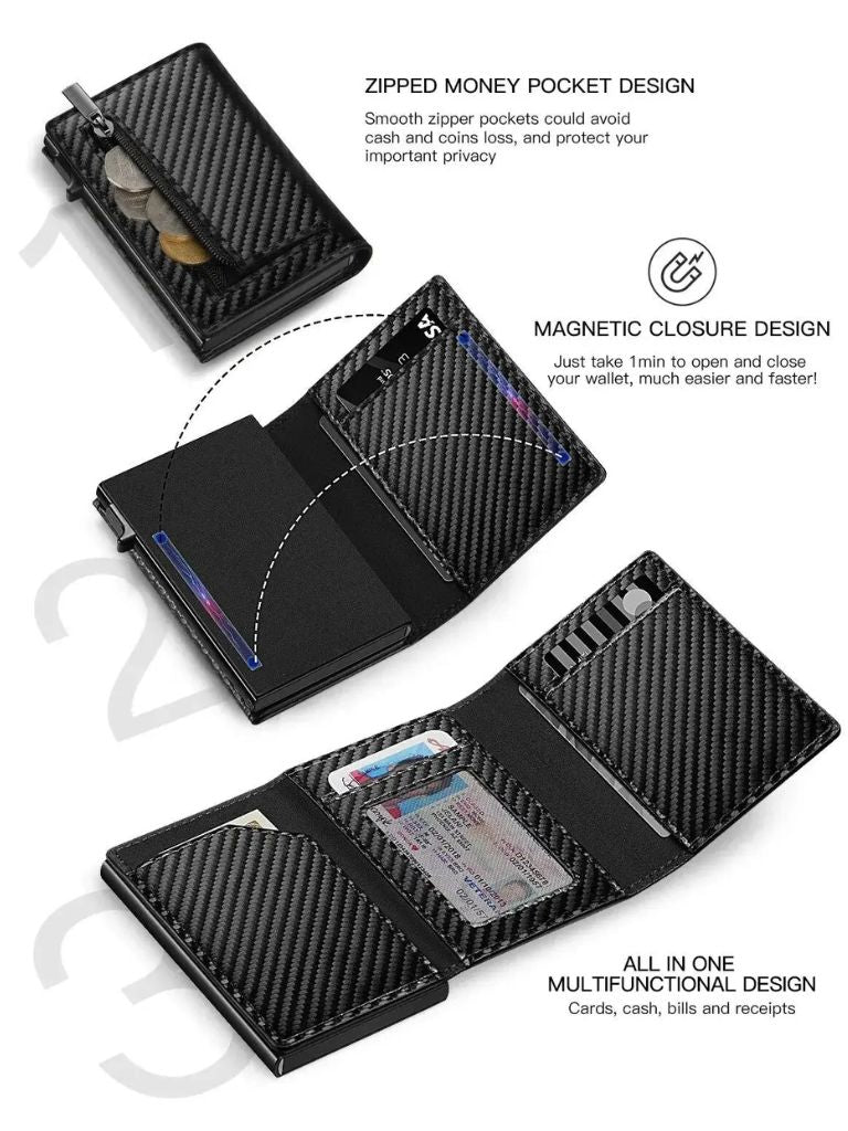 Carbon Fiber Wallet – RFID Blocking