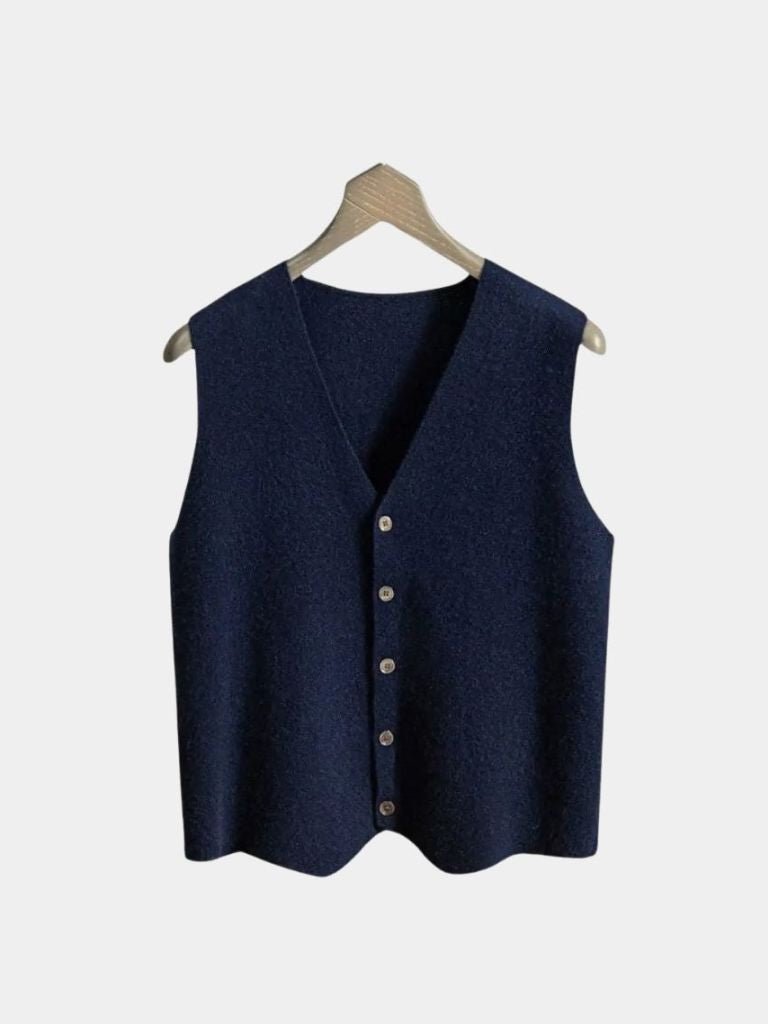 Cashmere Cardigan Vest - Soft Wool Knitwear