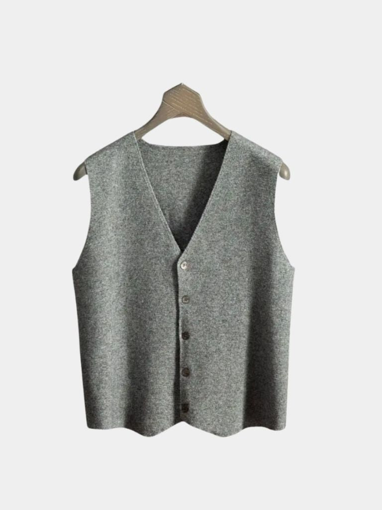 Cashmere Cardigan Vest - Soft Wool Knitwear