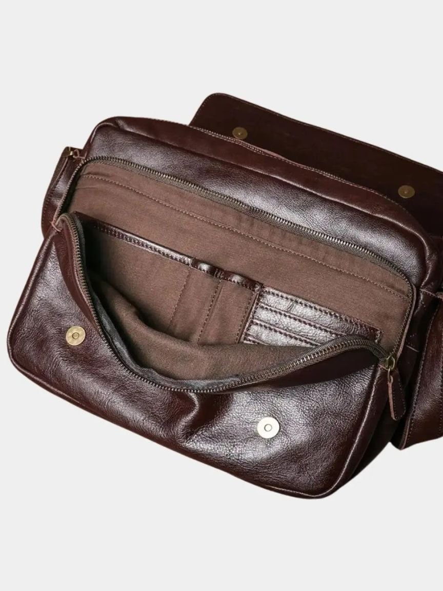 Leather Messenger Bag - Classic Elegance