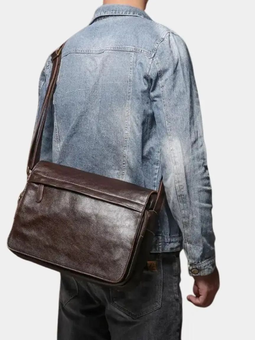 Leather Messenger Bag - Classic Elegance